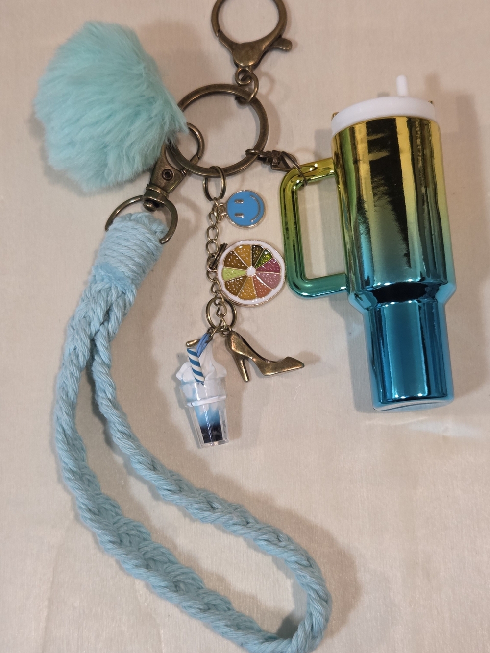 NWT Stanley Style Ombré Tumbler Cup Multi Keychain